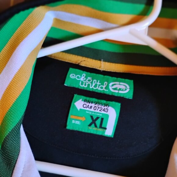 Men's White Vintage XL Ecko Unlimited Track Jacket Overcome Overturn Y2K - Picture 5 of 7